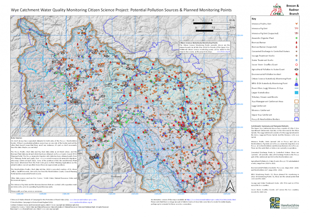 Wye Catchment Citizen Science Overview Map